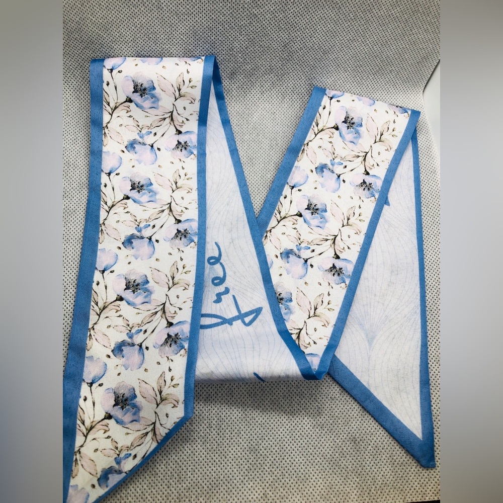 Blue Floral Scarf Tie